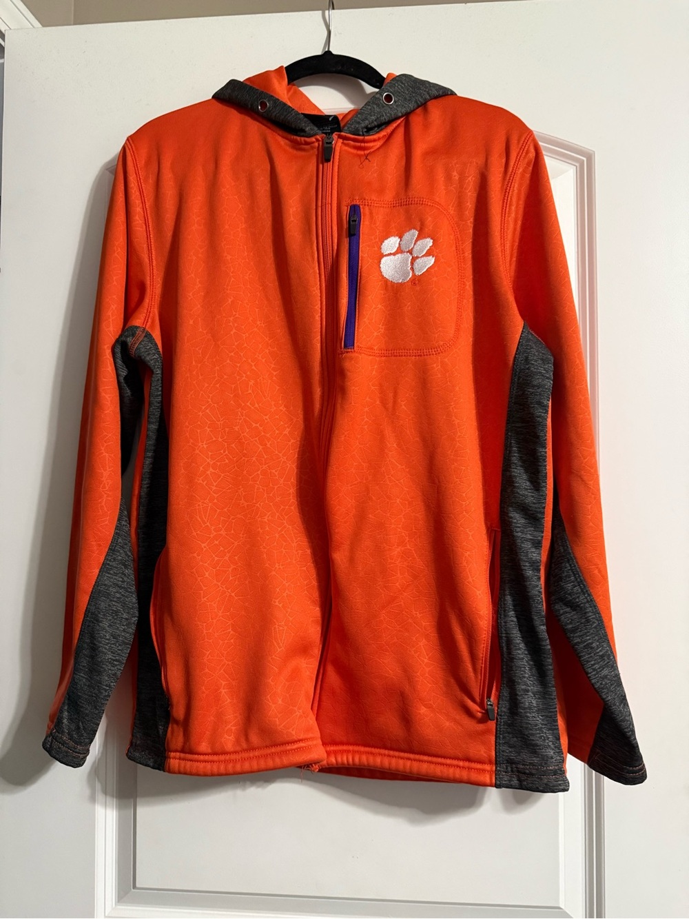 Clemson Colosseum Orange & Gray Hooded Pullover with Paw Patch